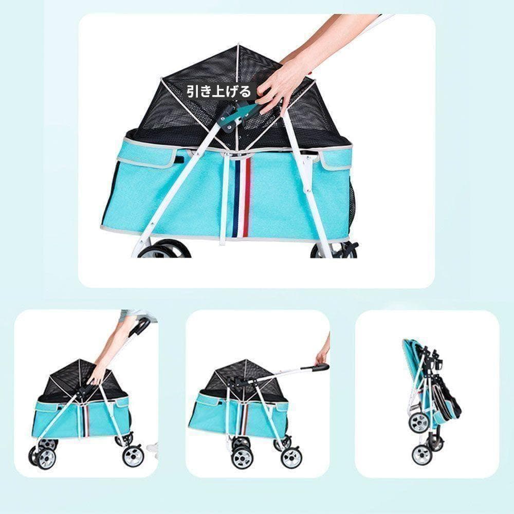 ペットカート 小型中型犬用 折りたたみ コンパクト 4.9kg 軽量 ブラック