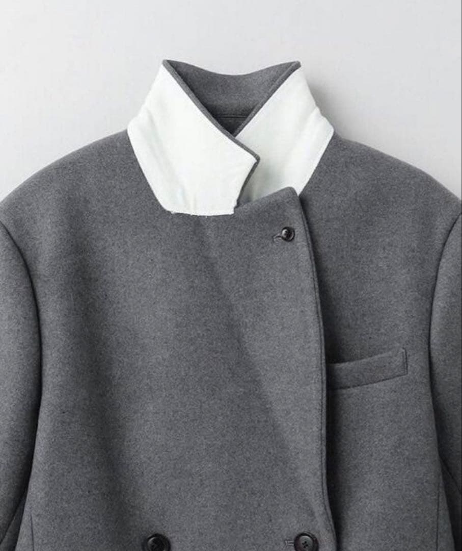 美品✨　6 ROKU ロク　メルトン ジャケット コート グレー