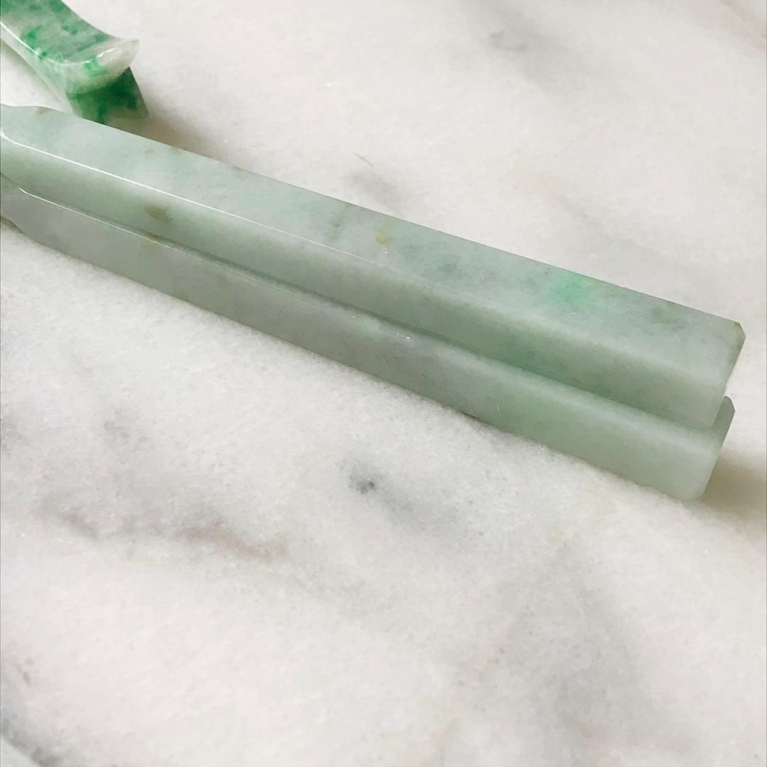 【O1190-001】翡翠　ミャンマー産　一点もの　インテリア　お箸　箸立て