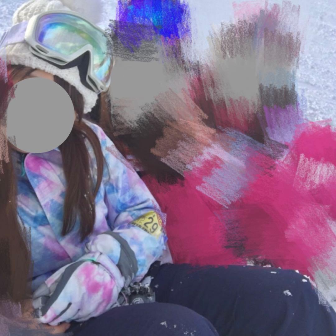 【着用2回・5点セット】スノボウェア上下・ゴーグル・グローブ・ニット帽付