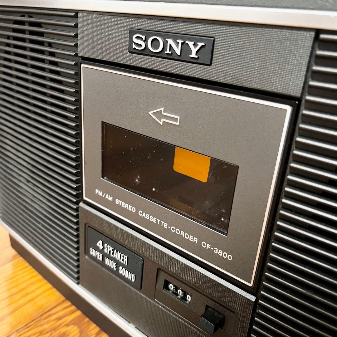 【極美品】SONY CF-3800 昭和レトロ 高級ラジカセ 動作品　4スピーカ