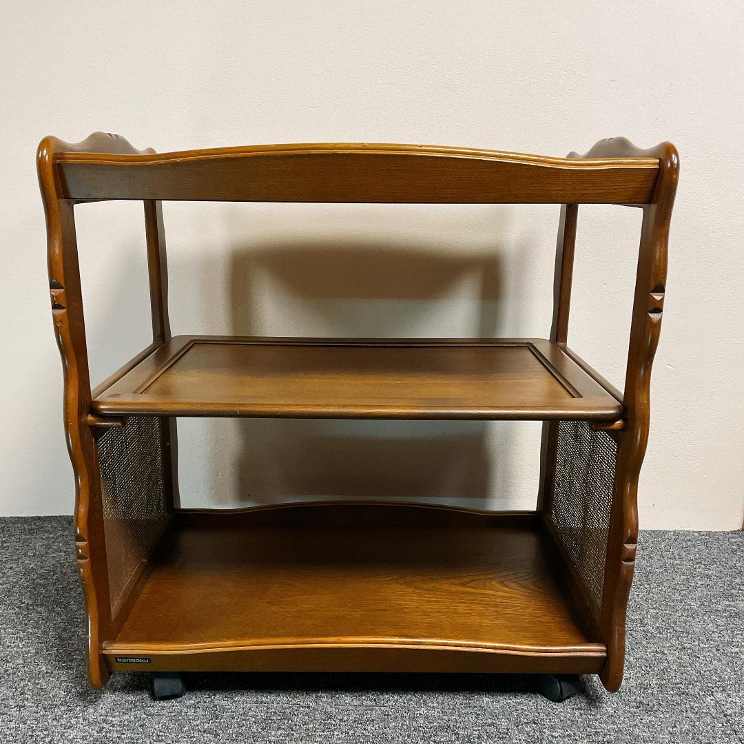 カリモク　木製ワゴン　キッチンワゴン　アンティーク　ヴィンテージ