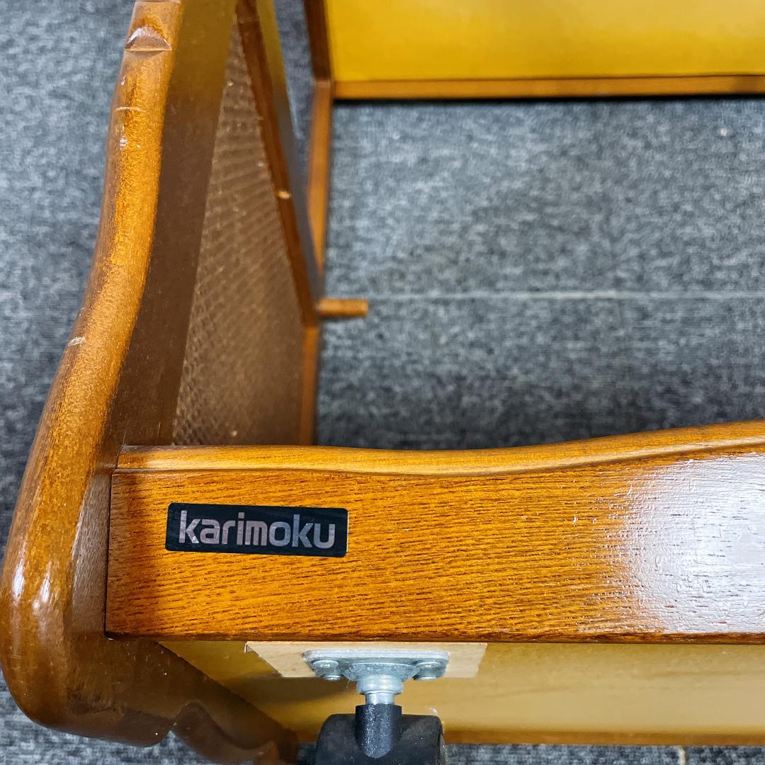 カリモク　木製ワゴン　キッチンワゴン　アンティーク　ヴィンテージ