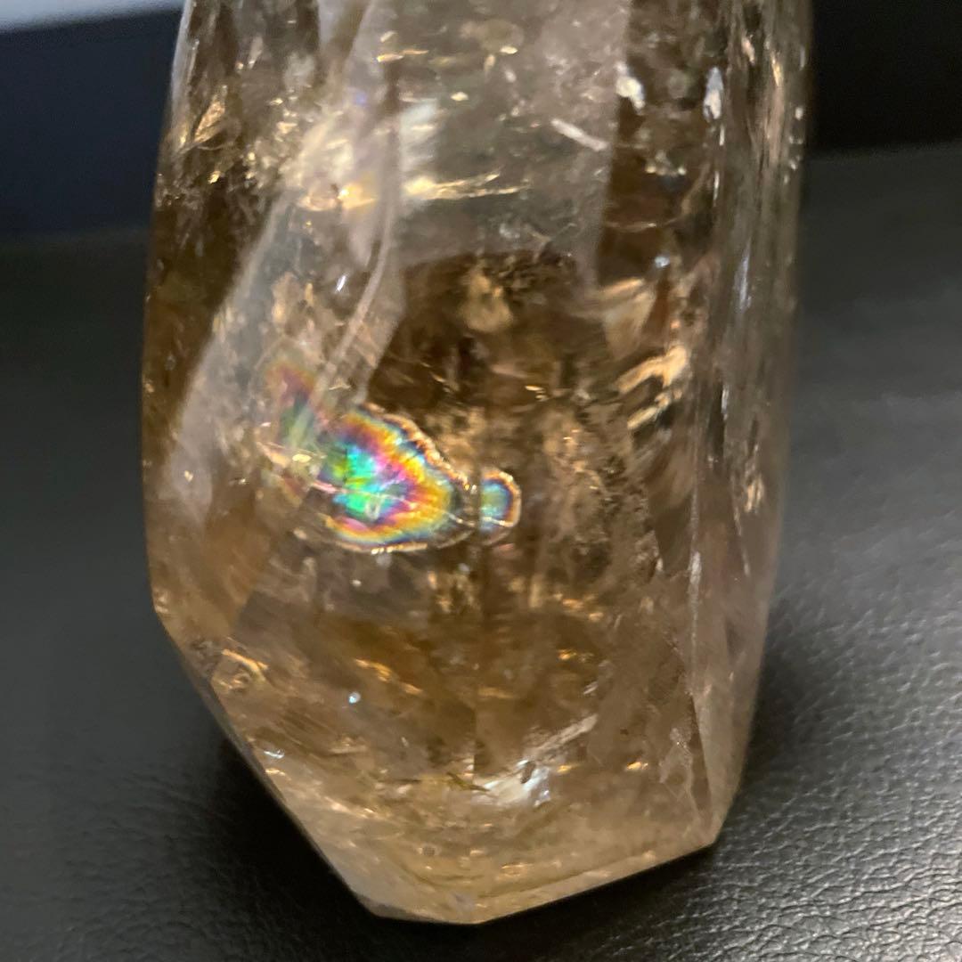スモーキークォーツ　虹　フリーフォーム　天然石　煙水晶　レインボースモーキー