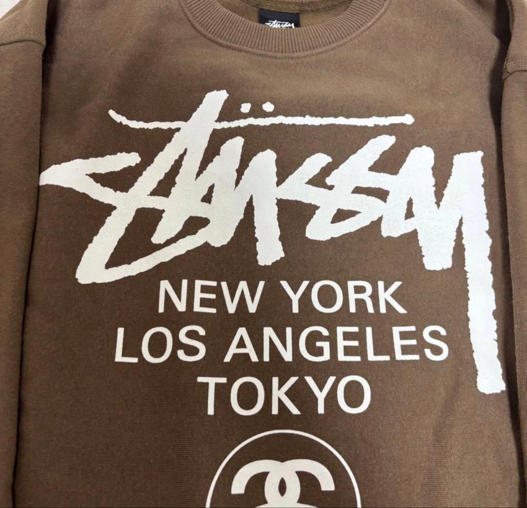 stussy ワールドツアー スウェット ブラウン