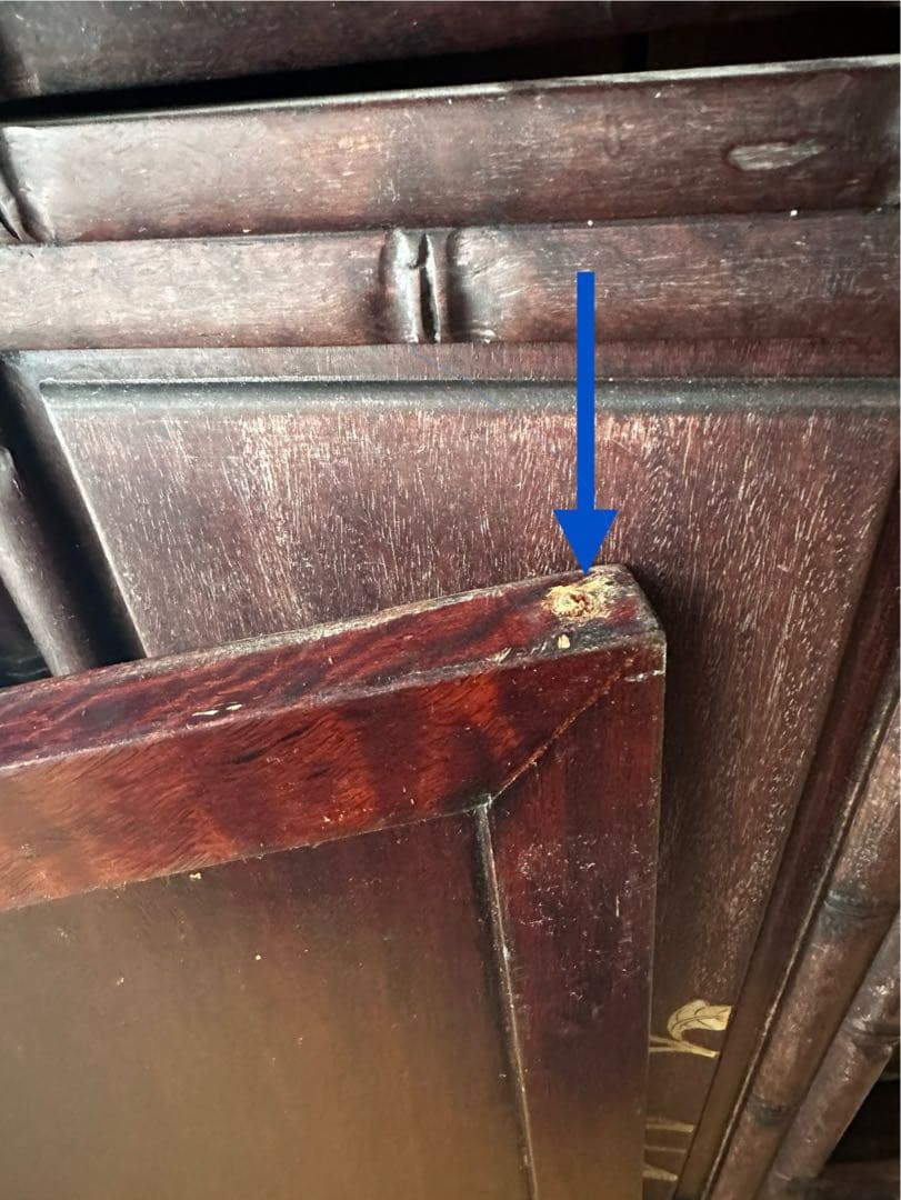 アンティーク　飾り棚　蒔絵　螺鈿