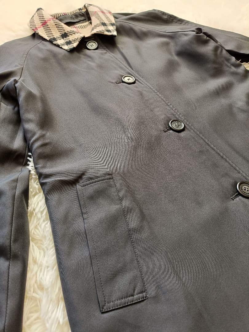 美品　 バーバリーロンドン　ノバチェック　リバーシブル　ジャケット コート　毛