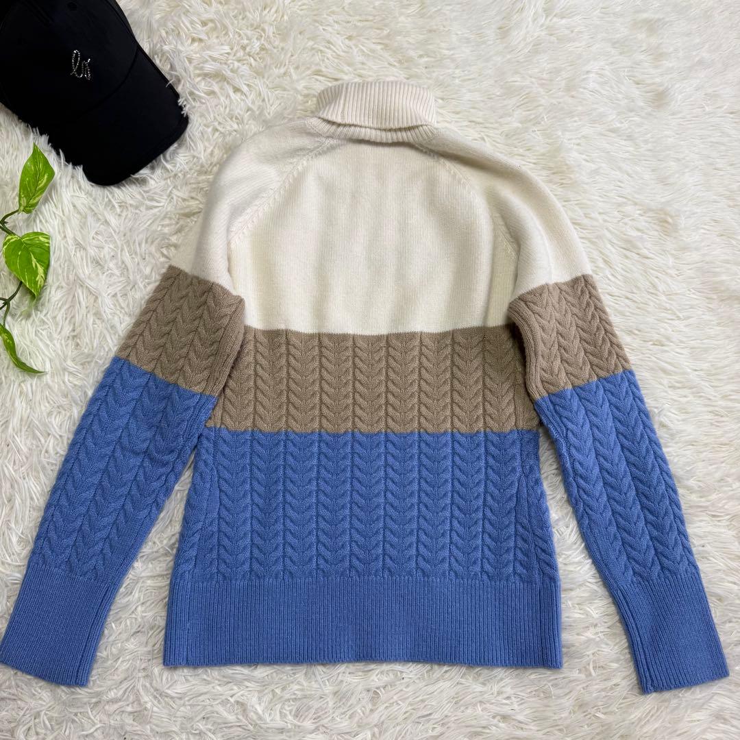 【デサントゴルフ】美品 タートルネック ケーブルニット Mサイズ レディース