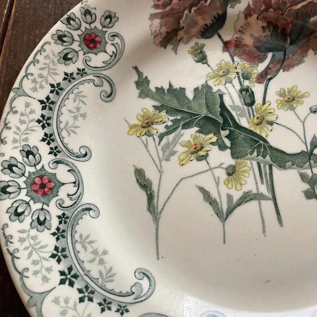 希少　フランスアンティーク　ショワジールロワ　切り花　デザート皿　完品美品