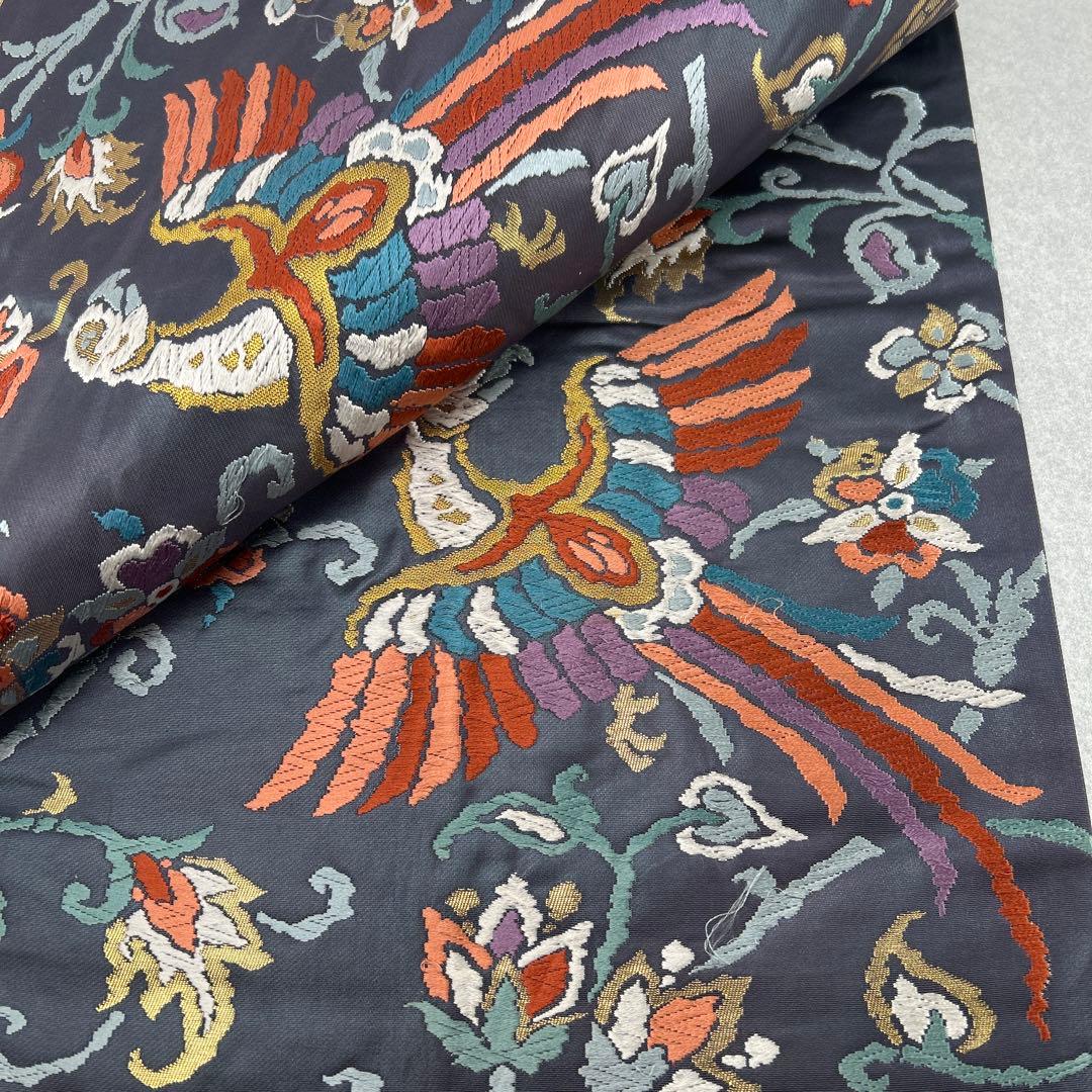 【ペルシャ　更紗文】高級絹製 袋帯 鳳凰と花柄0123