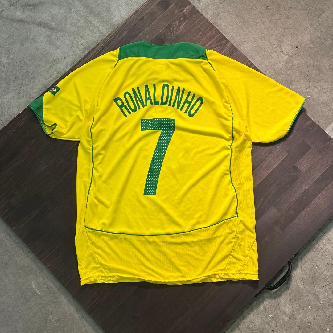 ★8SM2 ブラジル代表　ロナウジーニョ　ゲームシャツ　#7 サッカーシャツ古着