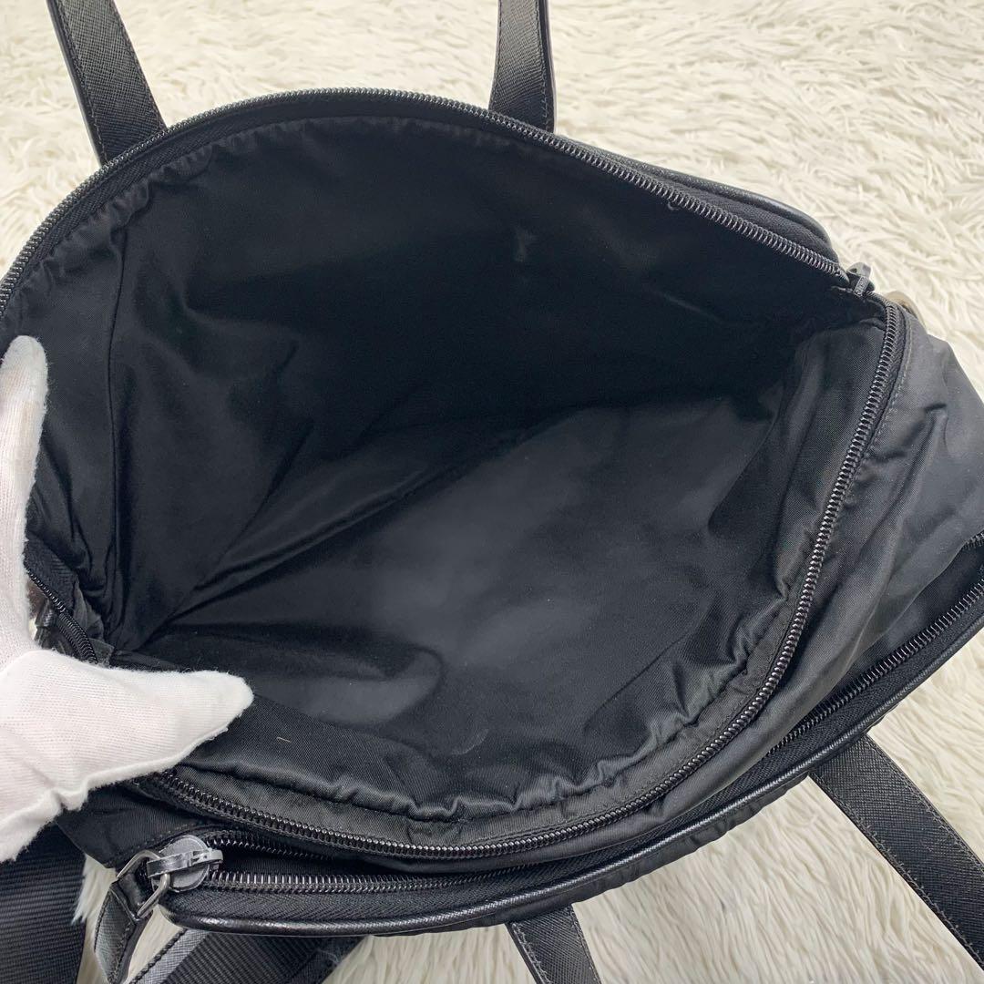 プラダ ビジネスバッグ 2way ショルダーバッグ 三角ロゴ ナイロン ブラック