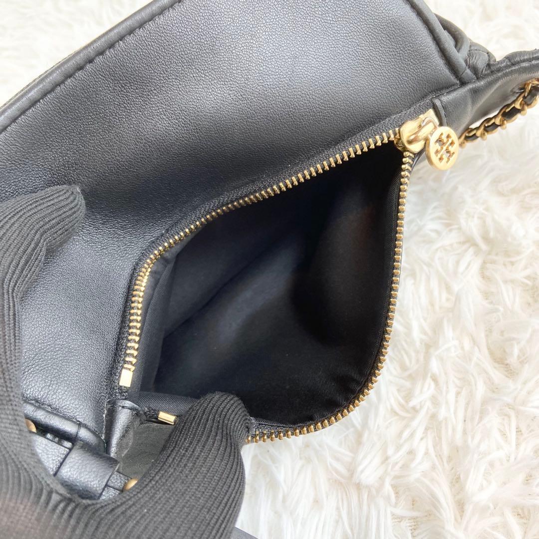 トリーバーチ ボディバッグ フレミング エンボス タッセル レザー ブラック