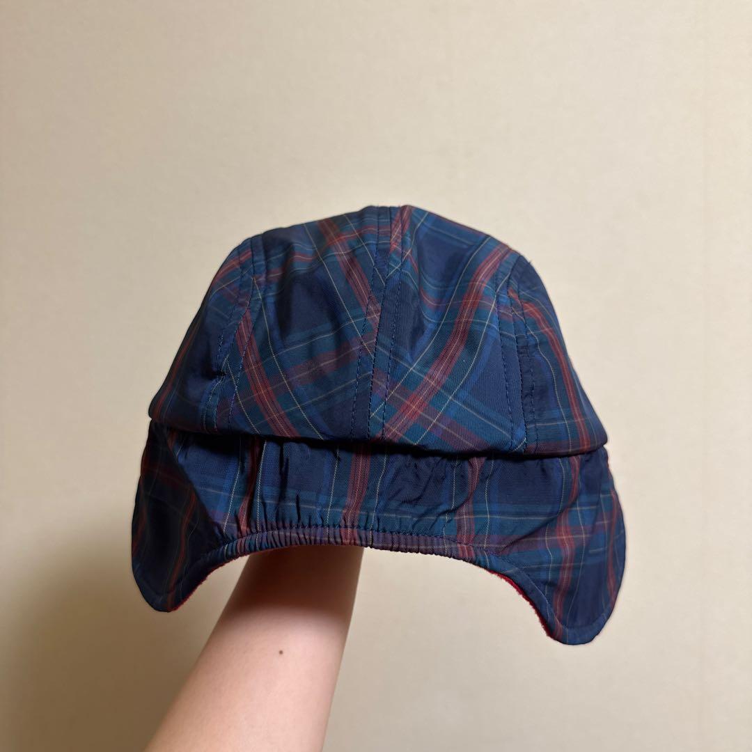 no.3 Supreme チェック柄 耳当て付きキャップ
