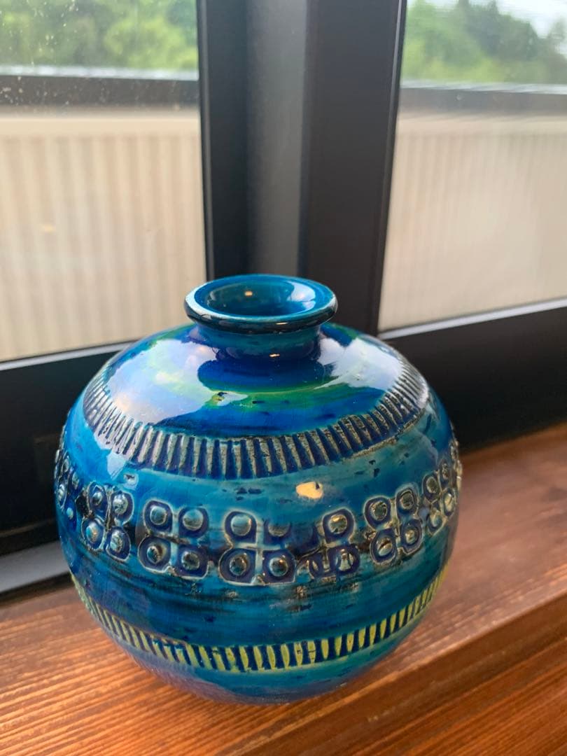 FLAVIA 陶器オブジェ 青 犬と花瓶のセット