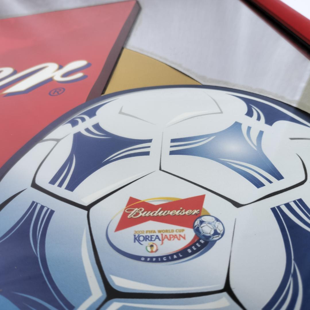 バドワイザー 特大パブミラー 85cm　2002年FIFAワールドカップ記念
