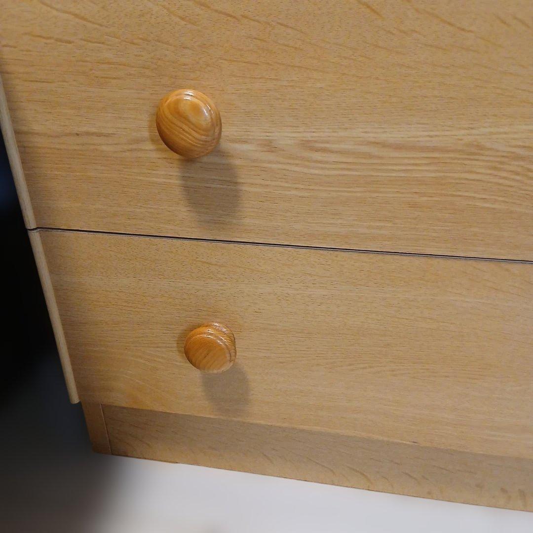 ナチュラルウッド洋服タンス ワードローブ 2引き出し