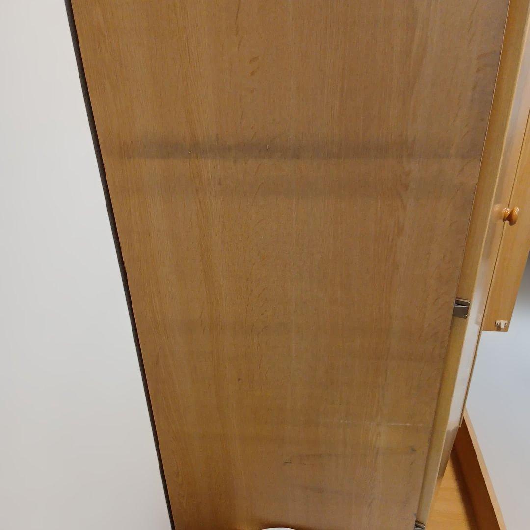 ナチュラルウッド洋服タンス ワードローブ 2引き出し