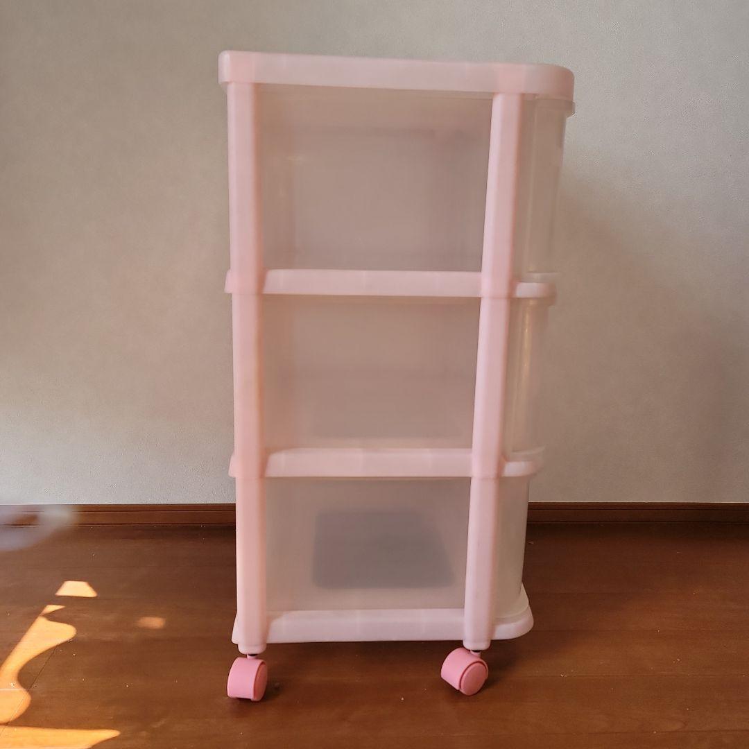 キティちゃん 3段衣装ケース ピンク