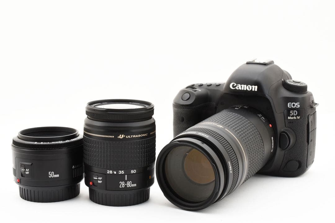 保証付き☆Canon EOS 5D Mark IV標準&望遠&単焦点レンズセット