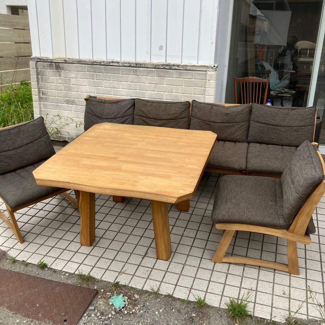 ⑥ 北欧レトロ ミキモク 雅 木製フレーム アームレスチェア 一人掛けソファー