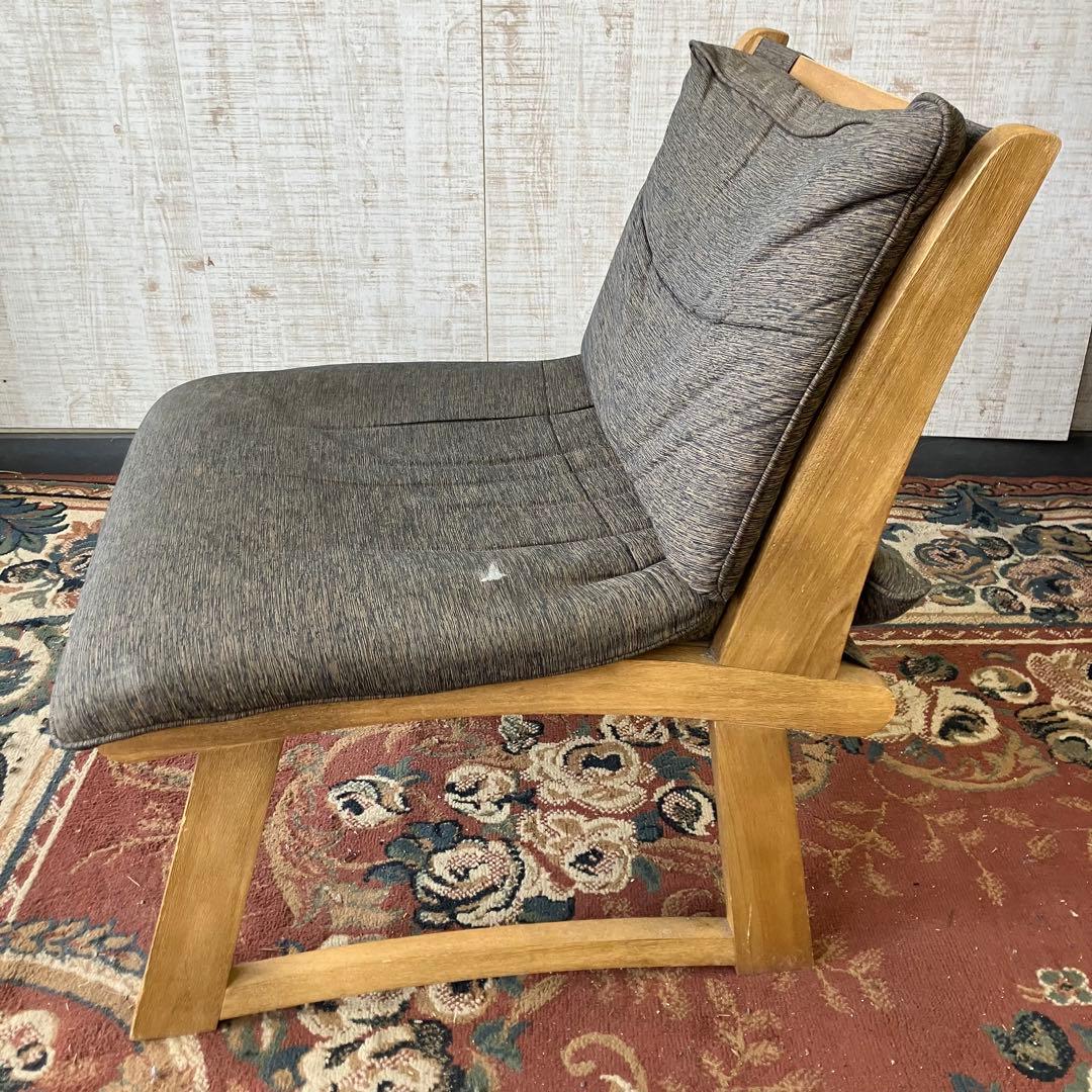 ⑥ 北欧レトロ ミキモク 雅 木製フレーム アームレスチェア 一人掛けソファー