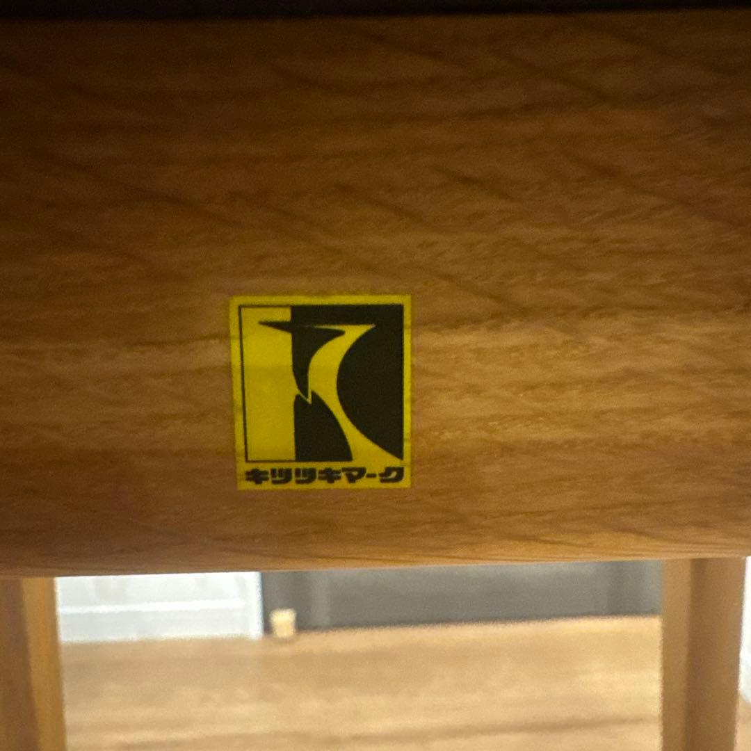 ナチュラルウッド バースツール 花柄クッション　飛騨産業