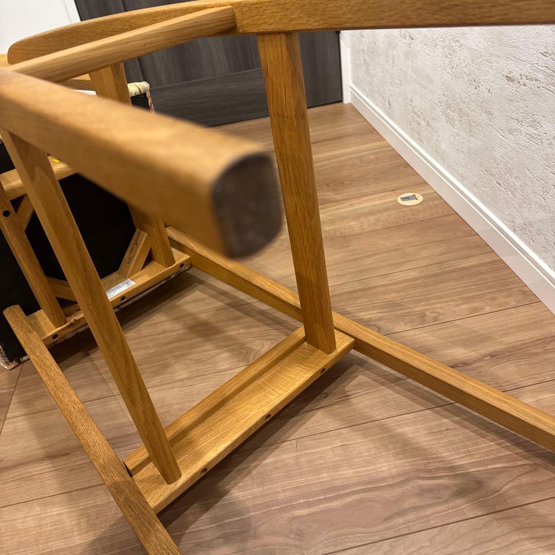 ナチュラルウッド バースツール 花柄クッション　飛騨産業