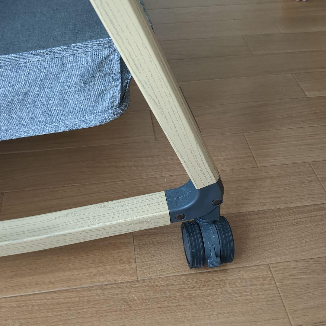 HZDMJ グレー ベビーベッド メッシュサイドパネル 高さ調整機能