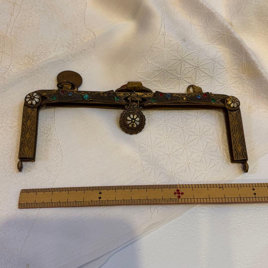 訳あり【希少・フランス製】アンティーク 口金金具　プチポアン サンプルタグ付