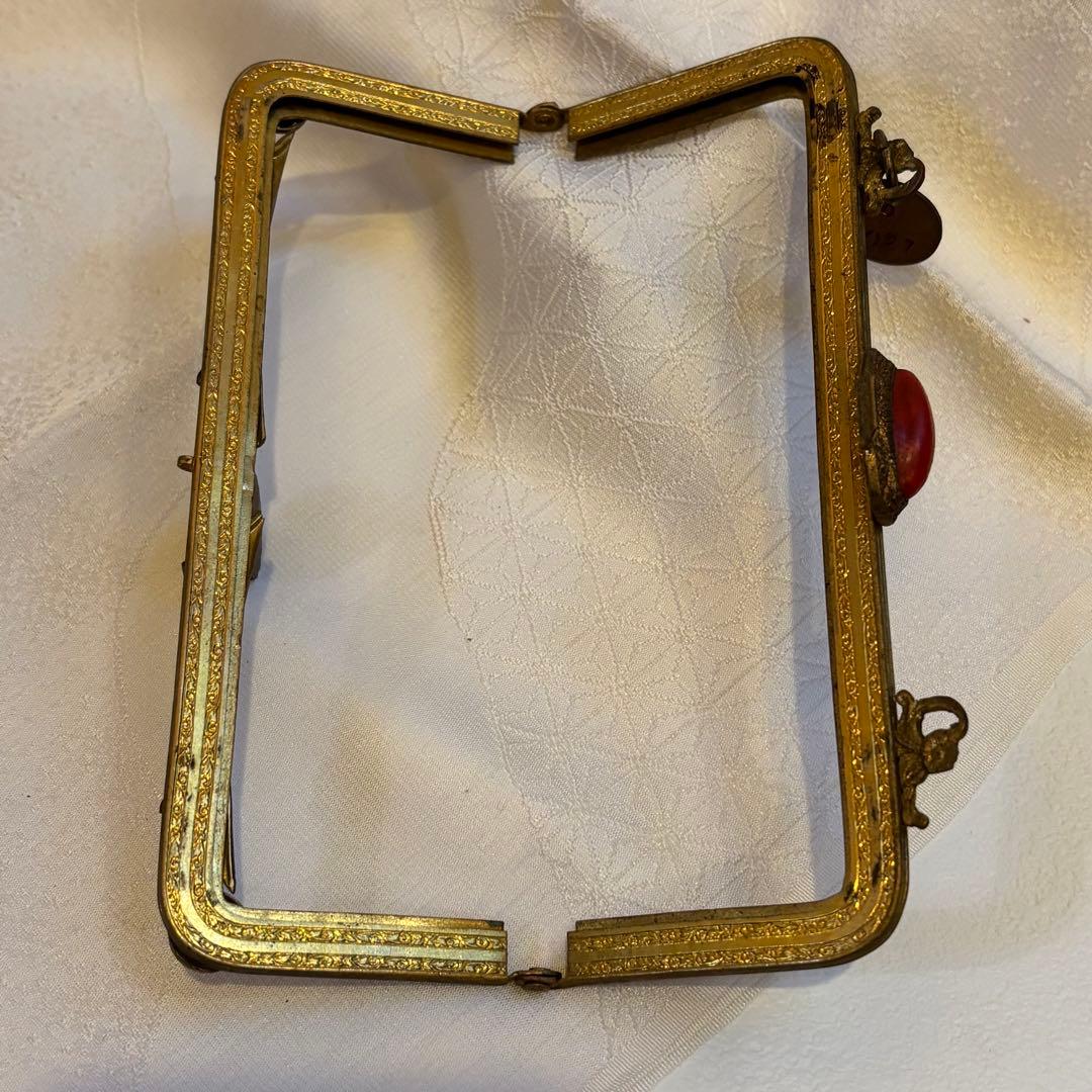 訳あり【希少・フランス製】アンティーク 口金金具　プチポアン サンプルタグ付