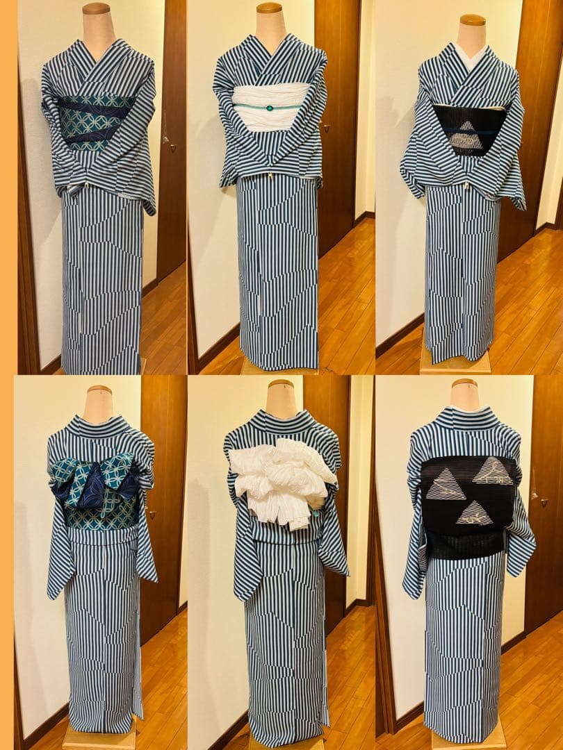 renkoさま専用★セオa紙人形シンプル素敵なストライプ夏着物