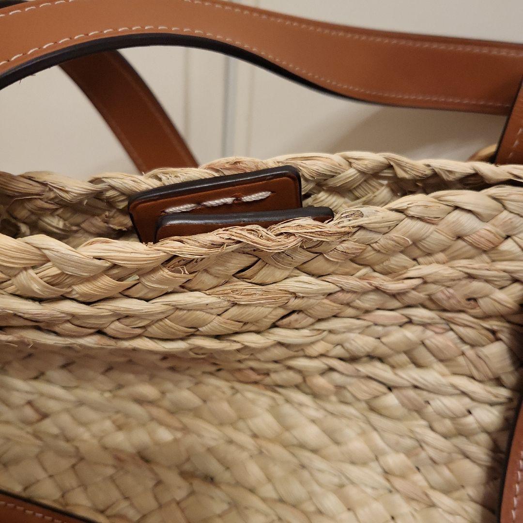 COACH かごバッグ ストロー素材