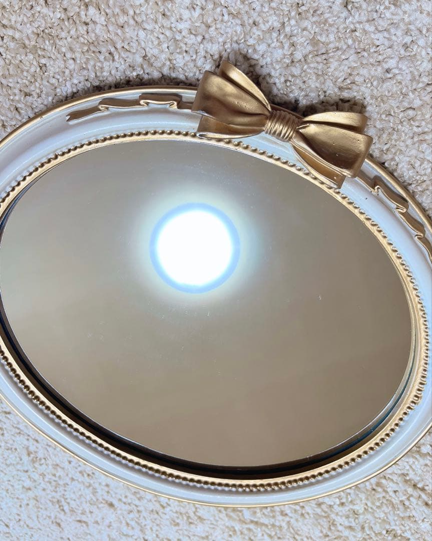 美容室サロンに人気!クラシックなロココ調ミラー　壁掛けミラーアンティークホワイト