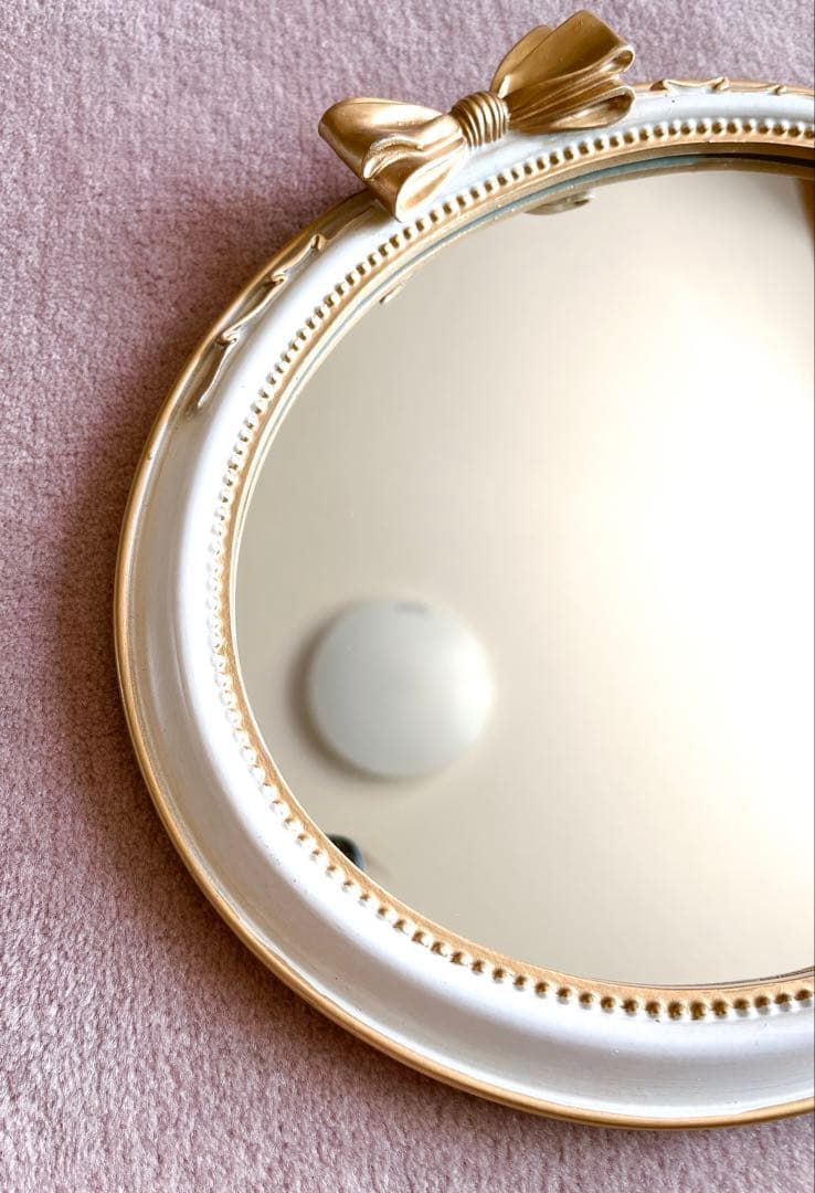 美容室サロンに人気!クラシックなロココ調ミラー　壁掛けミラーアンティークホワイト