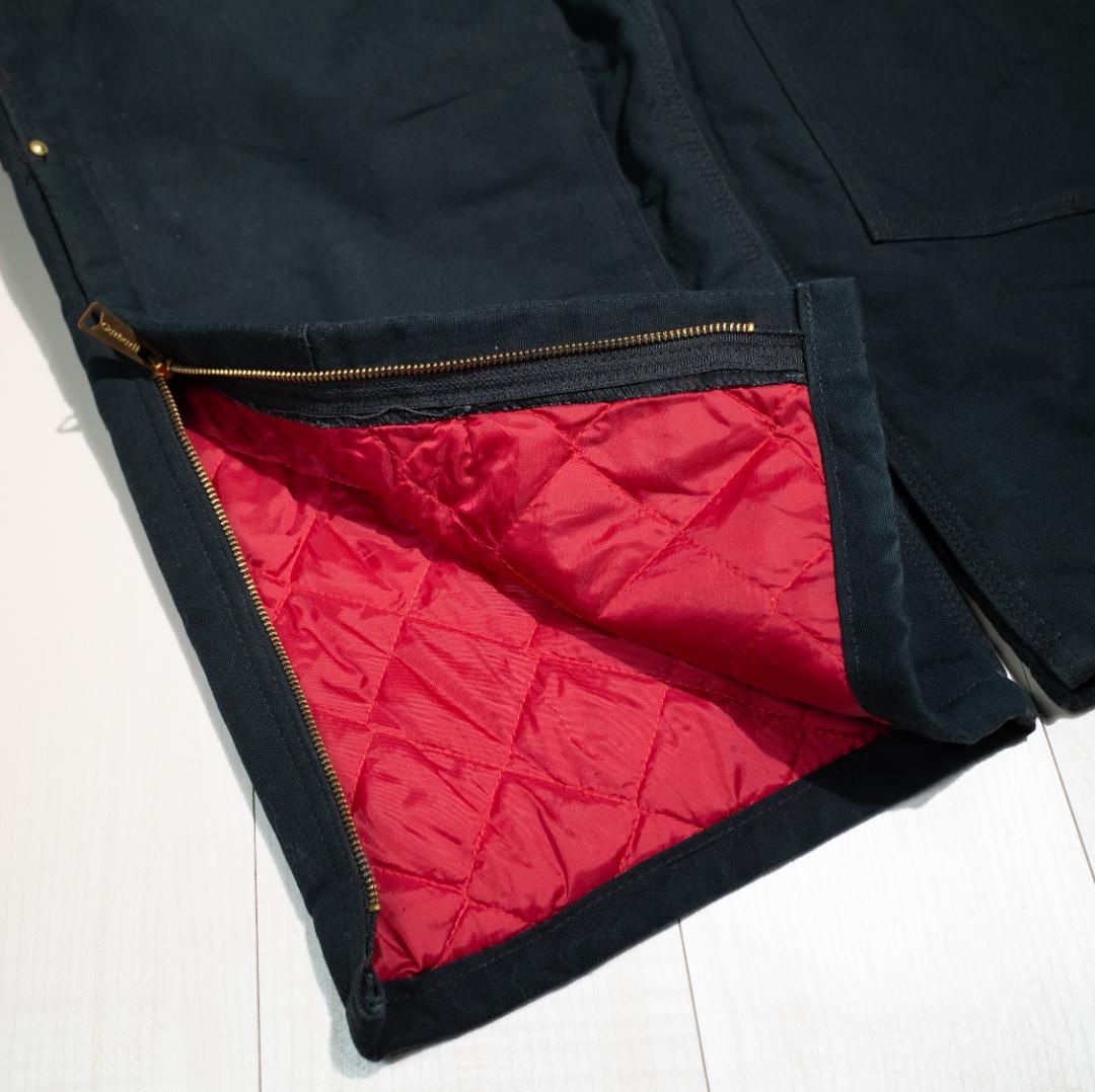 Carhartt 裏地付 ダック オーバーオール R02 46×28 ブラック