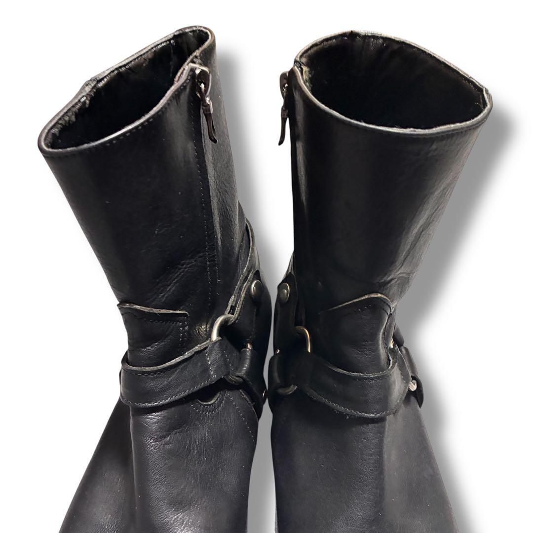 00s FUGA ハーネスブーツ　ブラック　金具　レザー　y2k 42