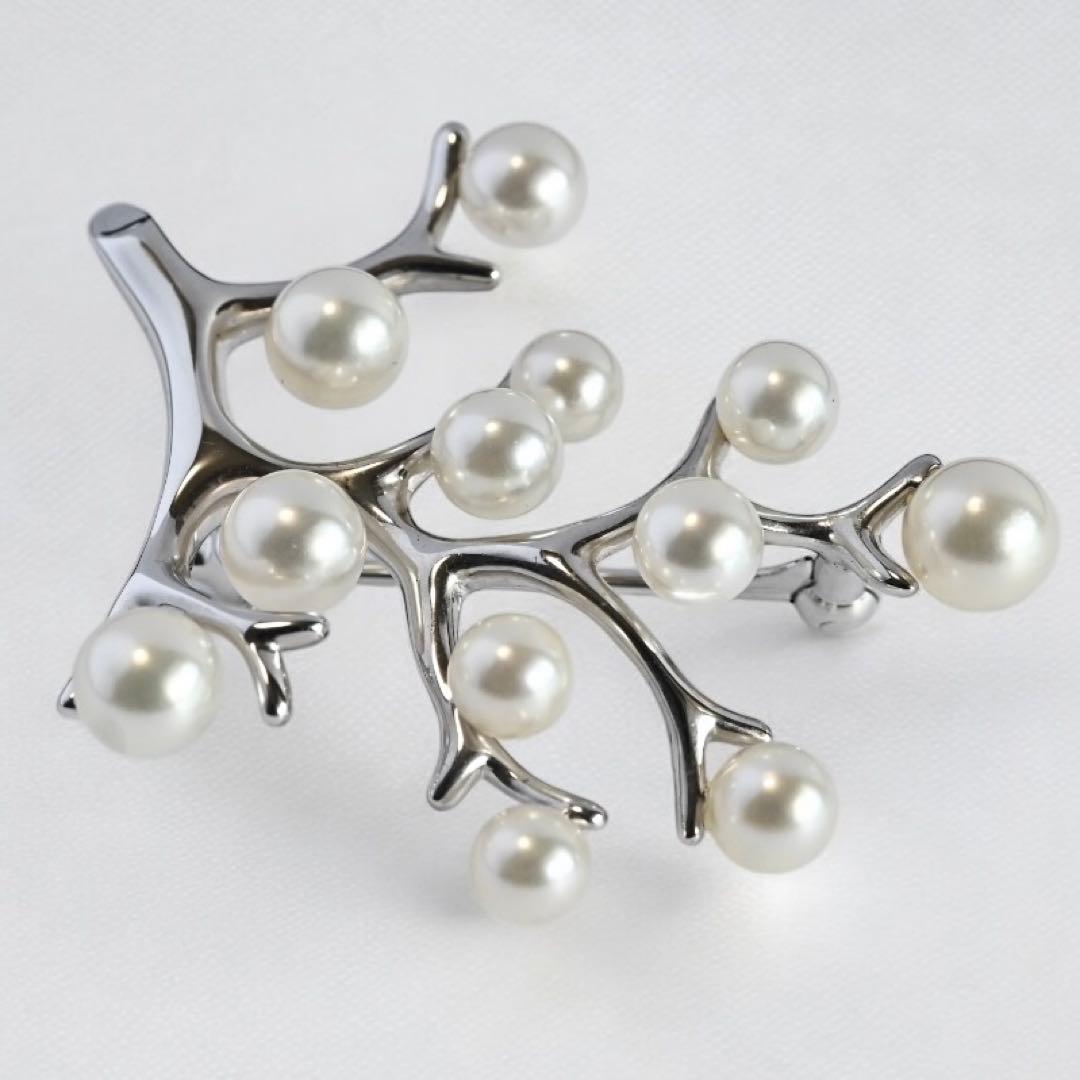 【未使用】ミキモト　幸福の木　アコヤ　本真珠　パール　ブローチ　コサージュ