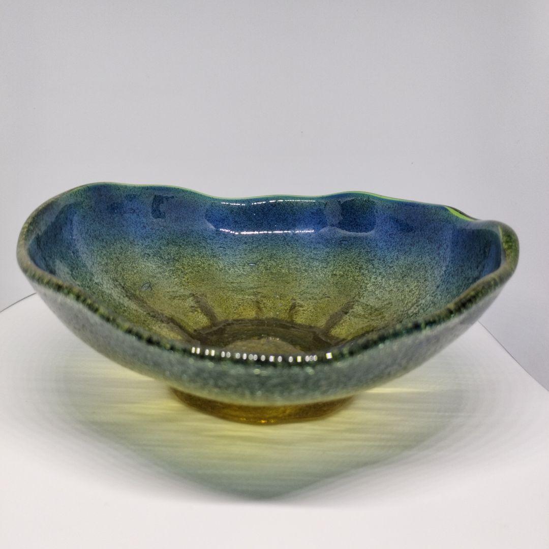 稲嶺盛吉さんの波型ガラス皿3点セット