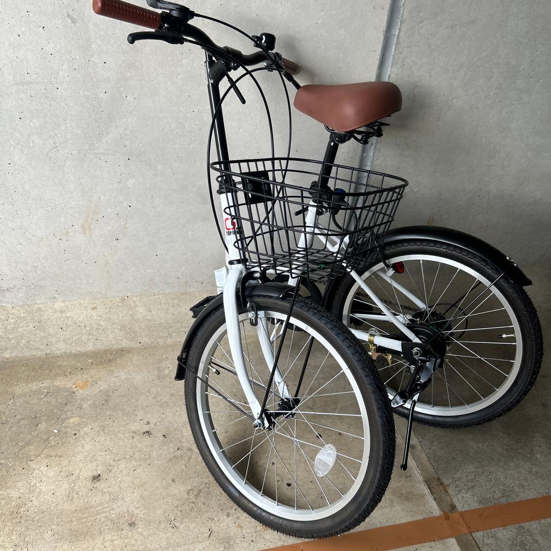 20インチTOMONAU 折りたたみ自転車 前カゴ付き、シマノ製品、新品未使用