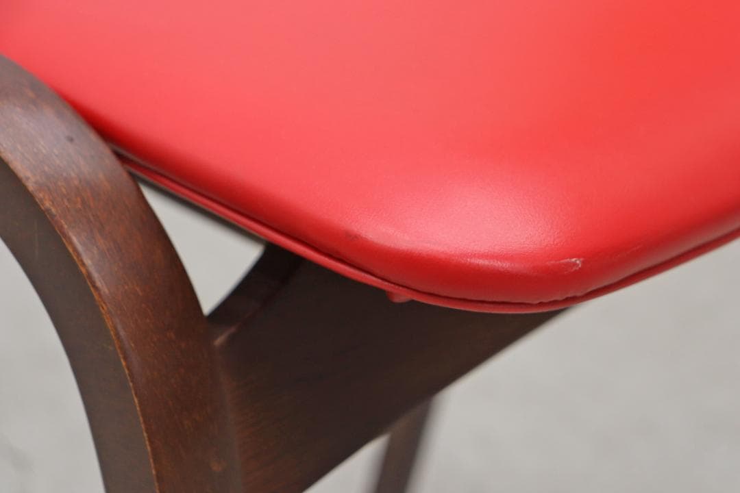 秋田木工 ビーチ材 スタッキングスツール No.202 ヴィンテージ 赤 1