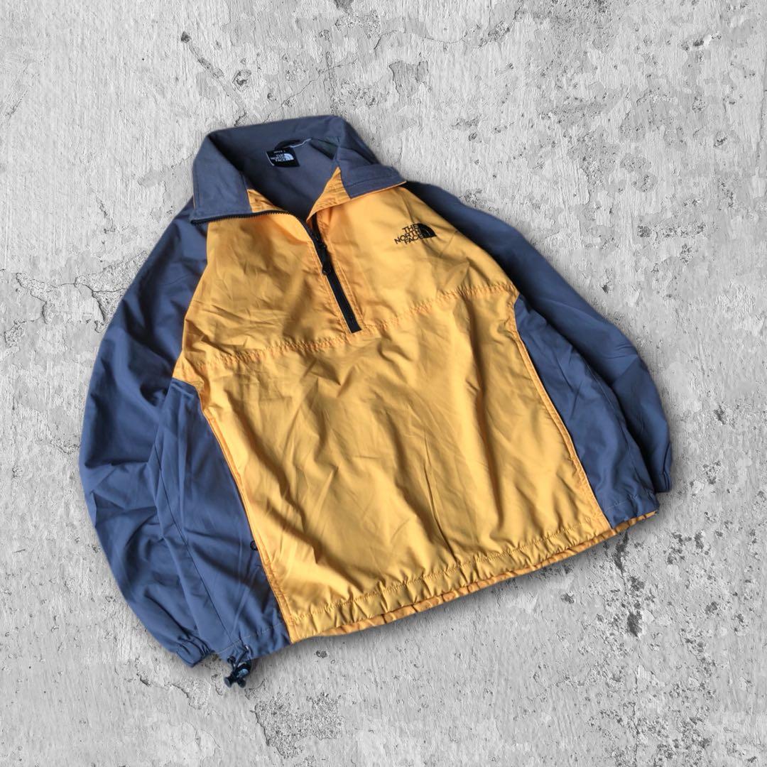 【レア】ザノースフェイスTHE NORTH FACEロゴ刺繍ハーフジップナイロン