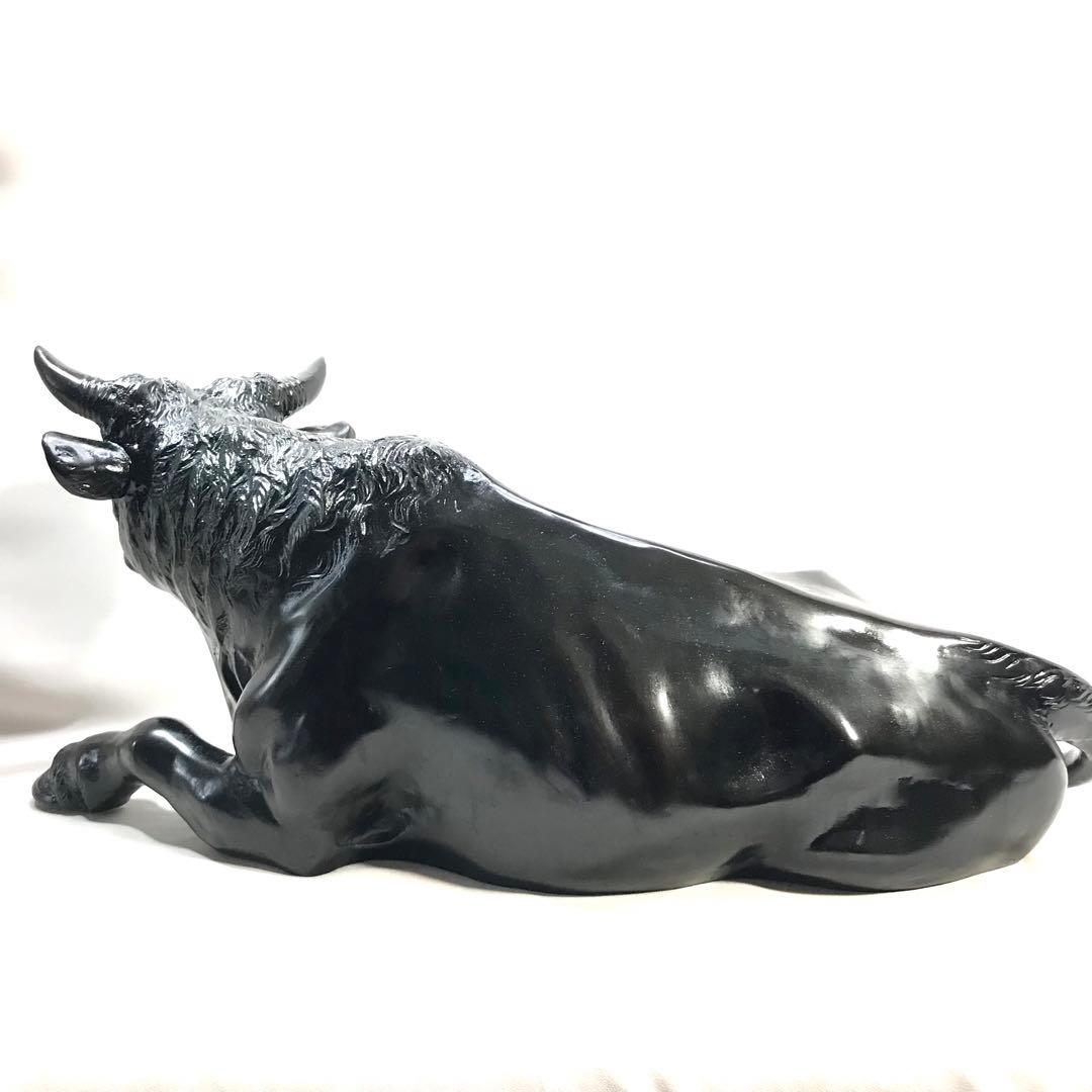 高岡銅器　牛　職人　般若　純一郎作　座牛　銅製　牛の置物　縁起物　インテリア