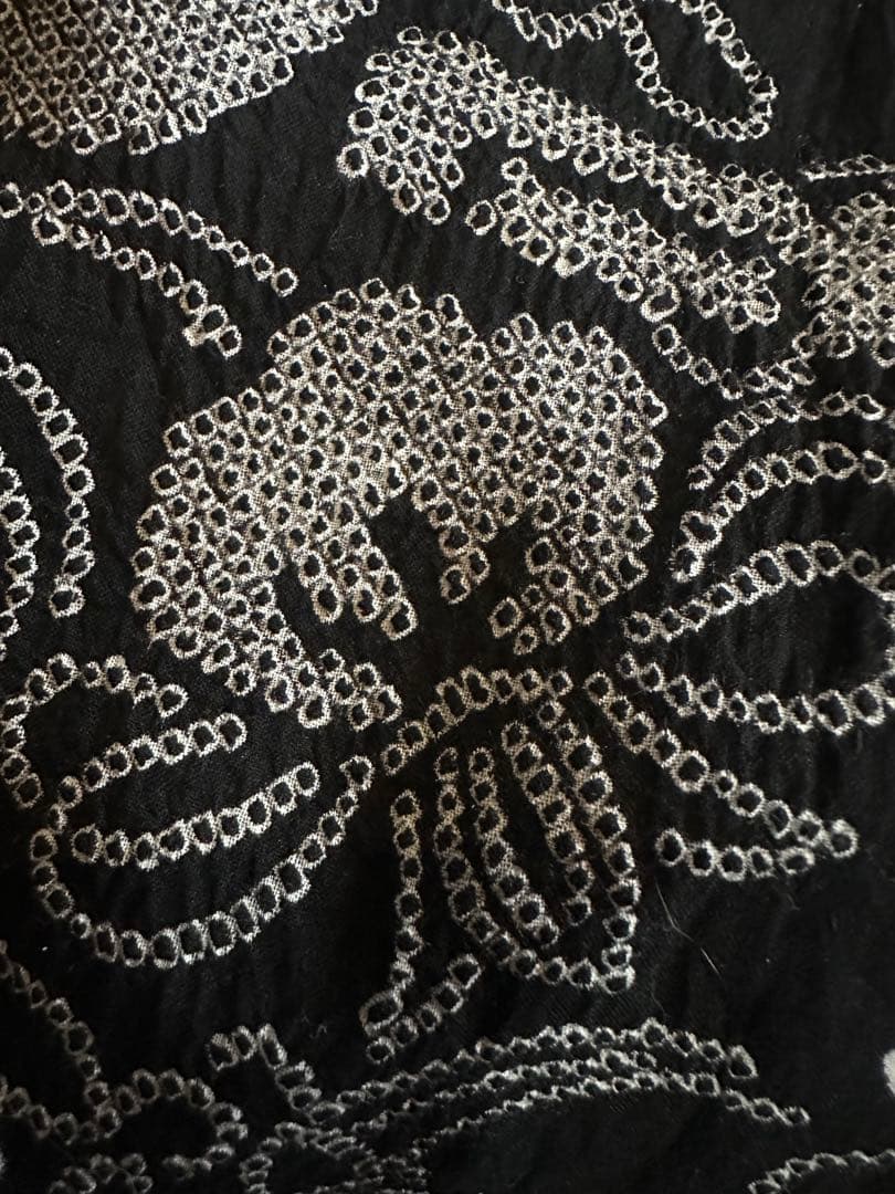 希少❣️トールサイズ✨宝尽くし　黒に白 有松鳴海絞り浴衣逸品‼️新品美品‼️