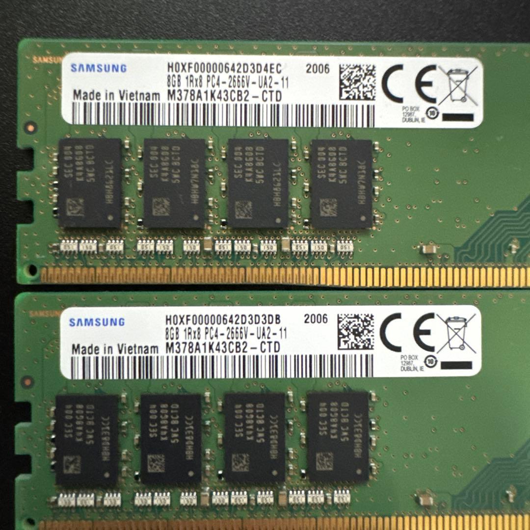 SAMSUNG DDR4-2666V 16GB(8GB×2）PC4 メモリ