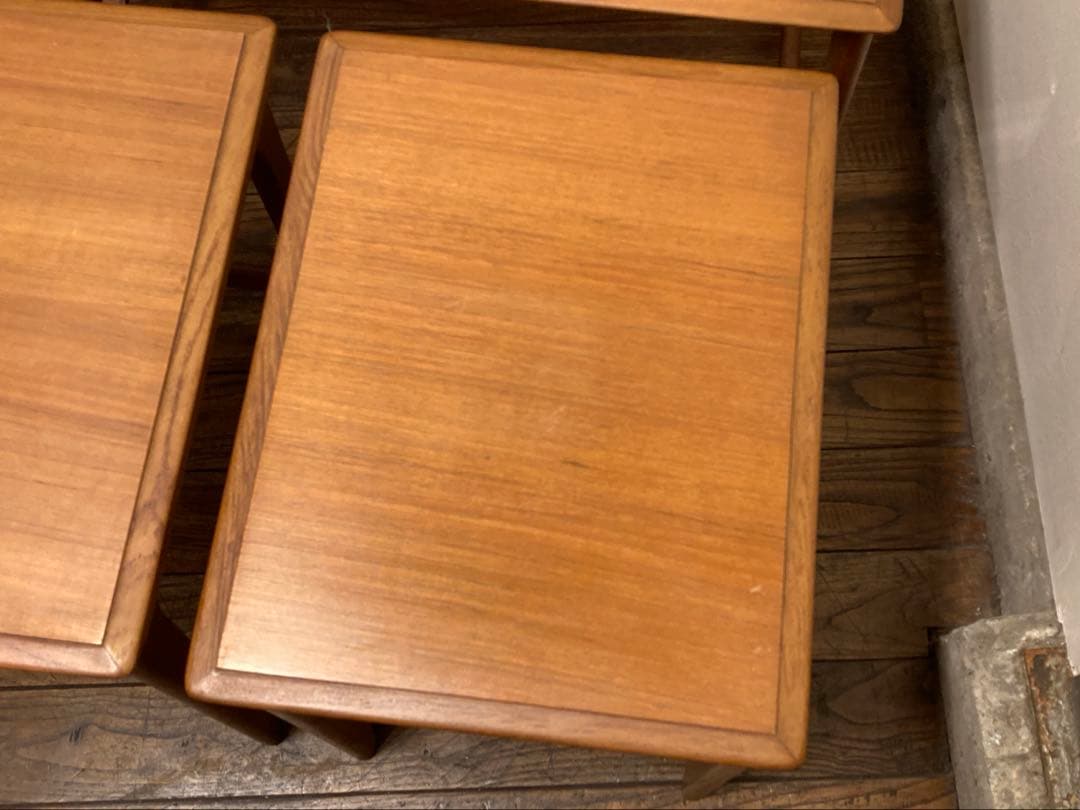 ヴィンテージ オールドマルニ チーク ネストテーブル 入れ子 北欧モダン