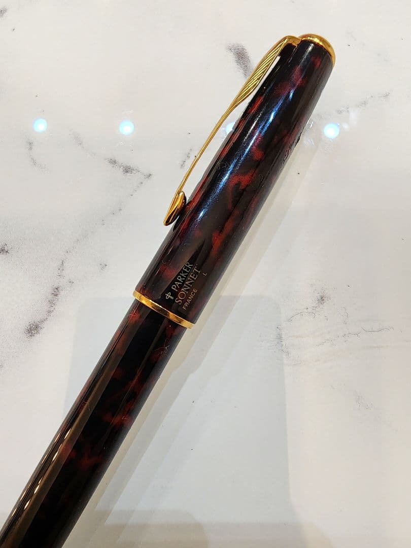 最終価格 Parker SONNET パーカー ソネット 万年筆 赤黒マーブル