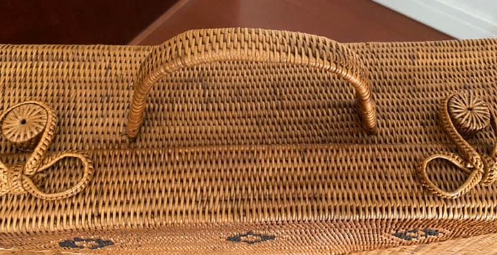 アタバック ふた付きボックスバック バスケット バリ島