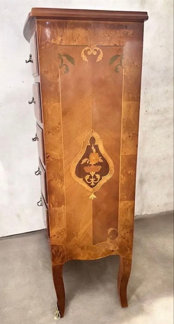 イタリア製・木象嵌・5段チェスト / 美しい仕上げ・ビンテージ・アンティーク