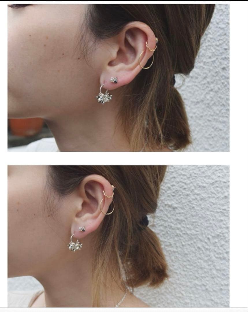 e.m. なみなみ ハーフフープ ピアス K18 生産終了品 イーエム